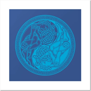 Celtic Yin Yang - blue Posters and Art